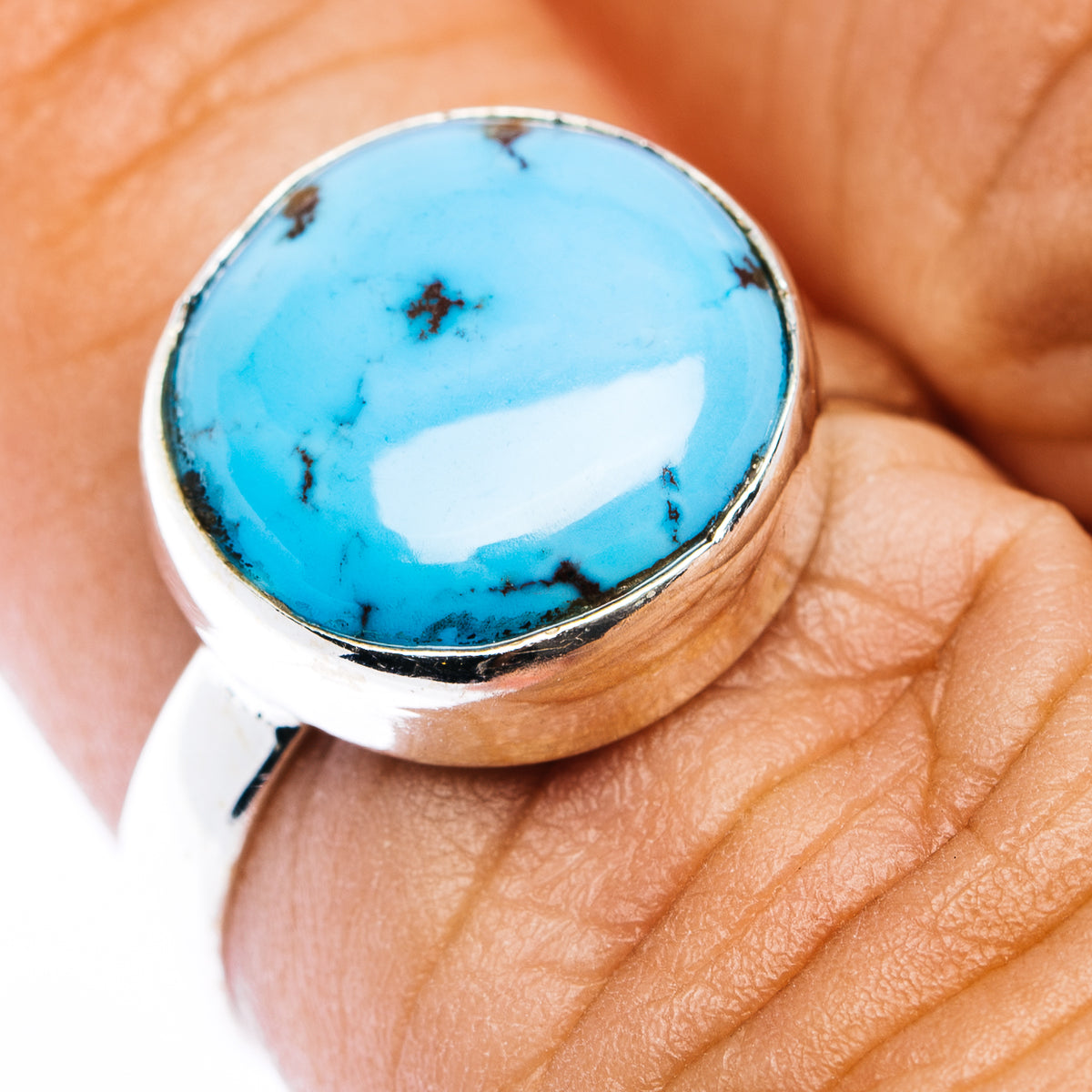 Golden Hills Turquoise Ring Size 7 (.925 Sterling Silver)