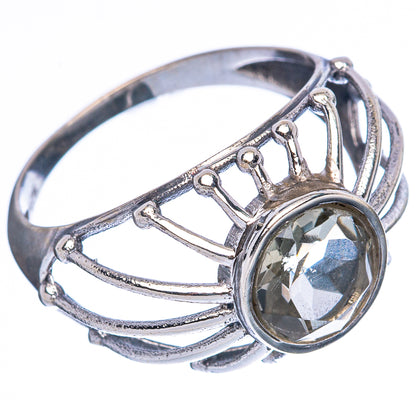 Value Faceted Green Amethyst Ring Size 9 (925 Sterling Silver) R3358