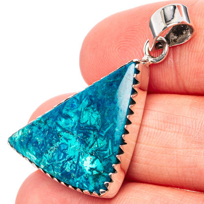 Shattuckite Pendant 1 5/8" (.925 Sterling Silver)