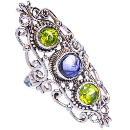 Large Tanzanite, Peridot Ring Size 8.5 (925 Sterling Silver) R144815
