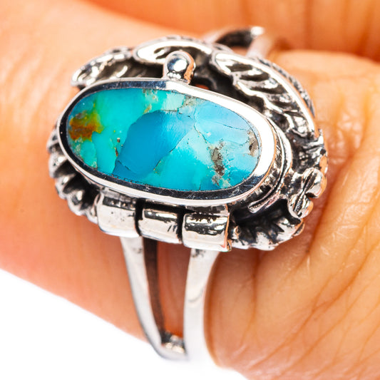 Rare Arizona Turquoise Poison Ring Size 6.75 (925 Sterling Silver) R4465