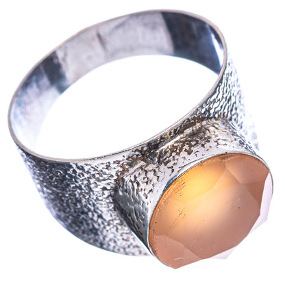 Peach Moonstone Ring Size 9 (.925 Sterling Silver)