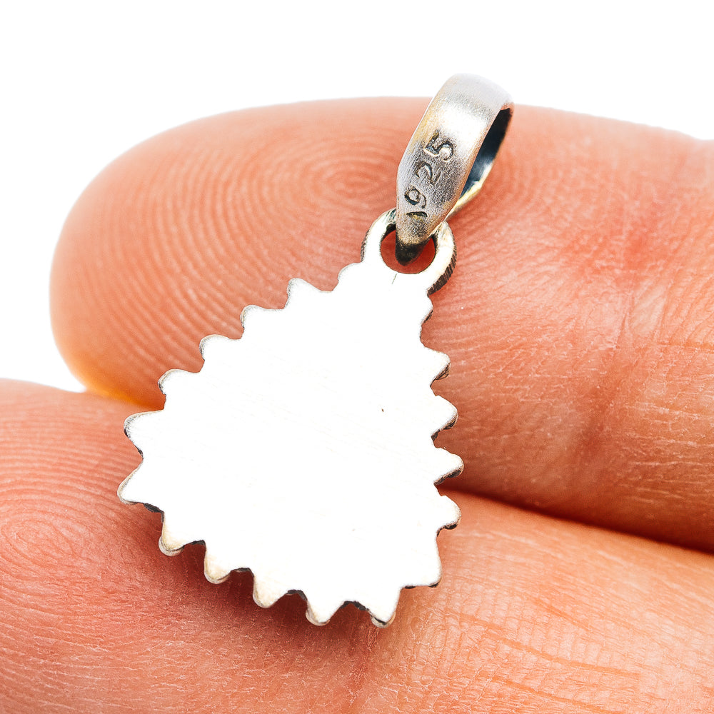Southwestern Style Palomino Turquoise Pendant 7/8" (.925 Sterling Silver)