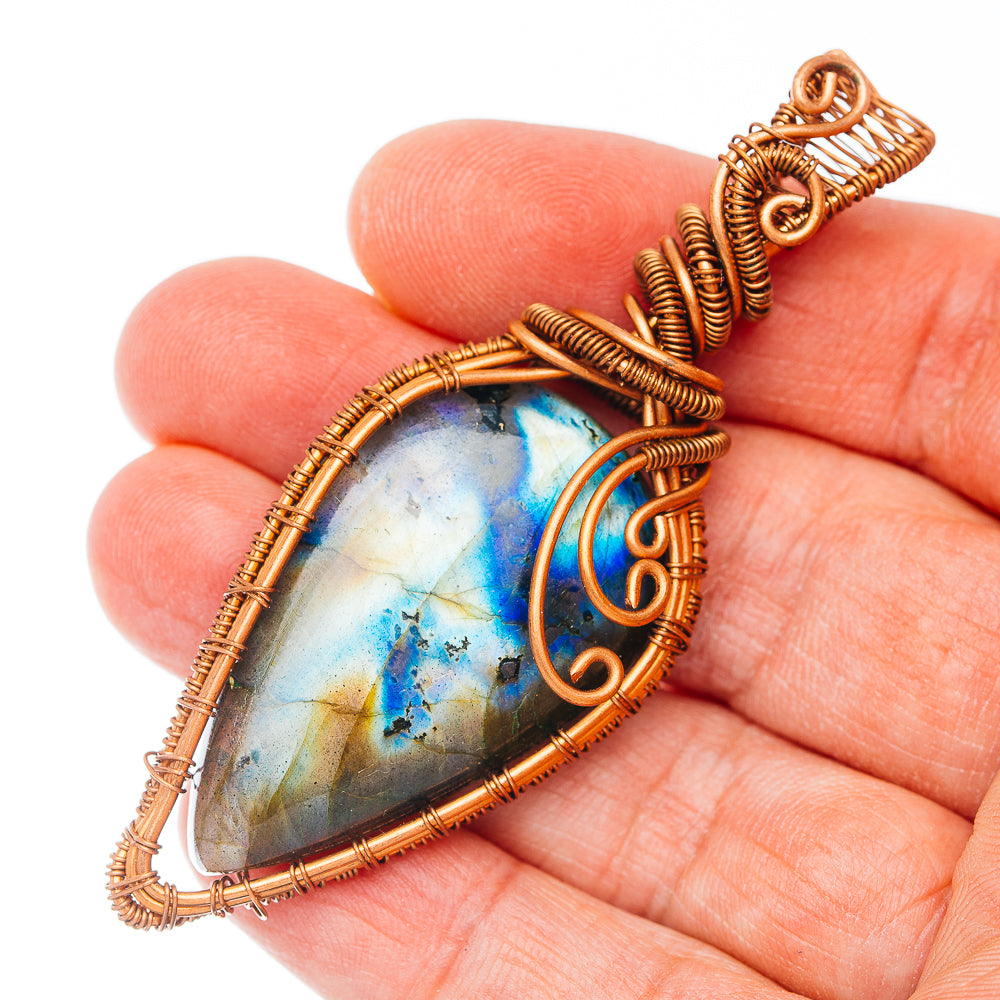 Spectrolite Wire Warp Pendant 3" (Copper)