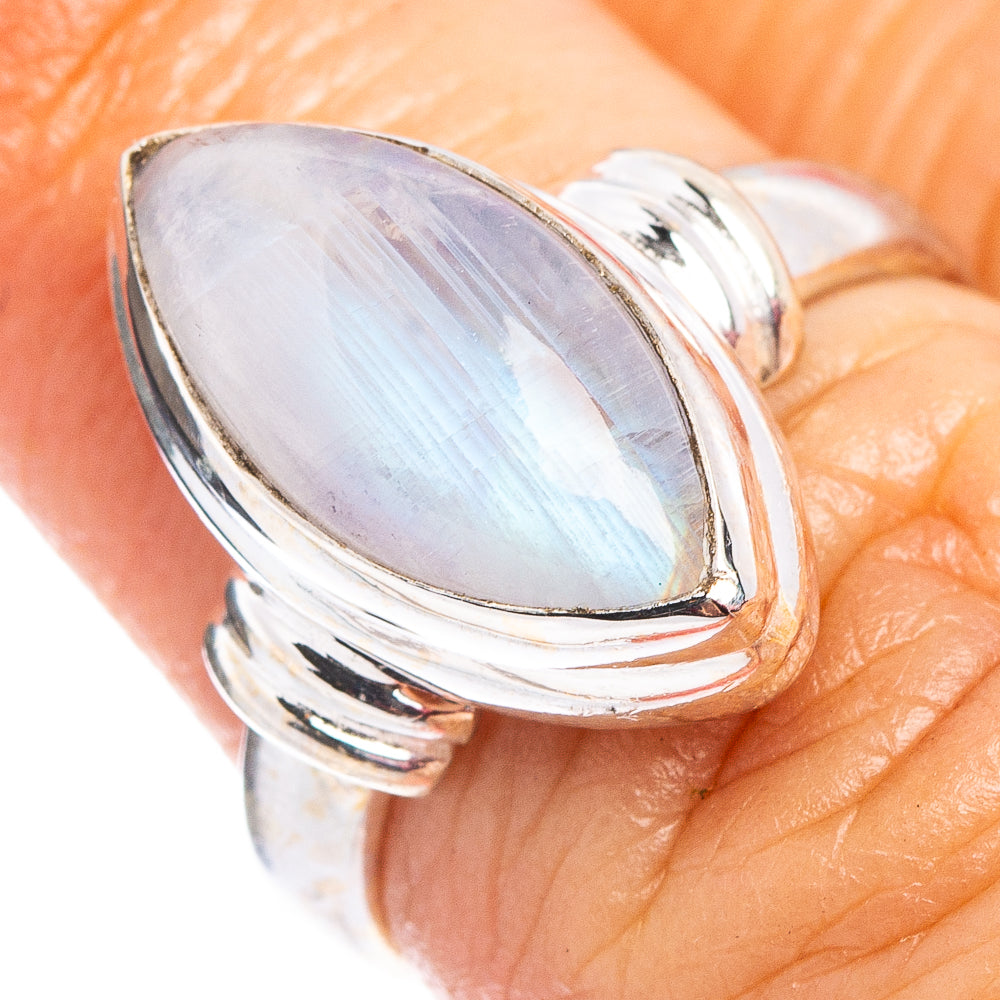 Rainbow Moonstone Ring Size 6 (.925 Sterling Silver)