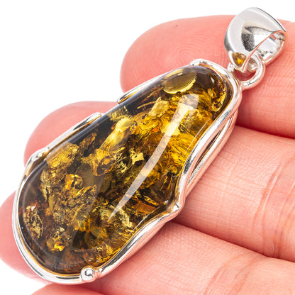 Ana Silver Co Baltic Amber Pendant 1 7/8" (925 Sterlnig Silver)
