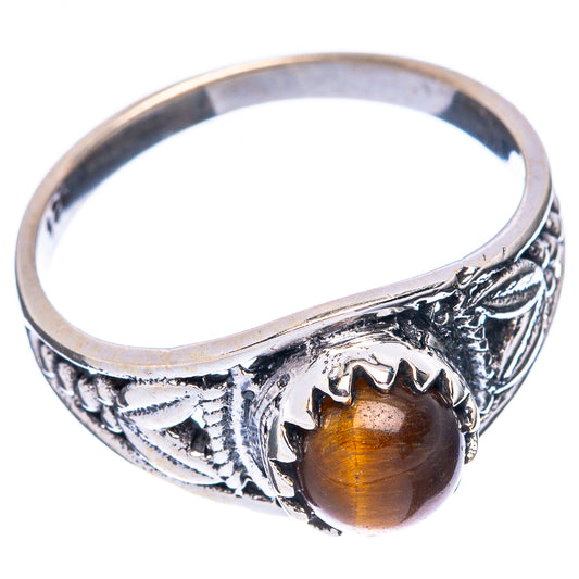 Tiger Eye Dainty Ring Size 6.5 (925 Sterling Silver) R5923