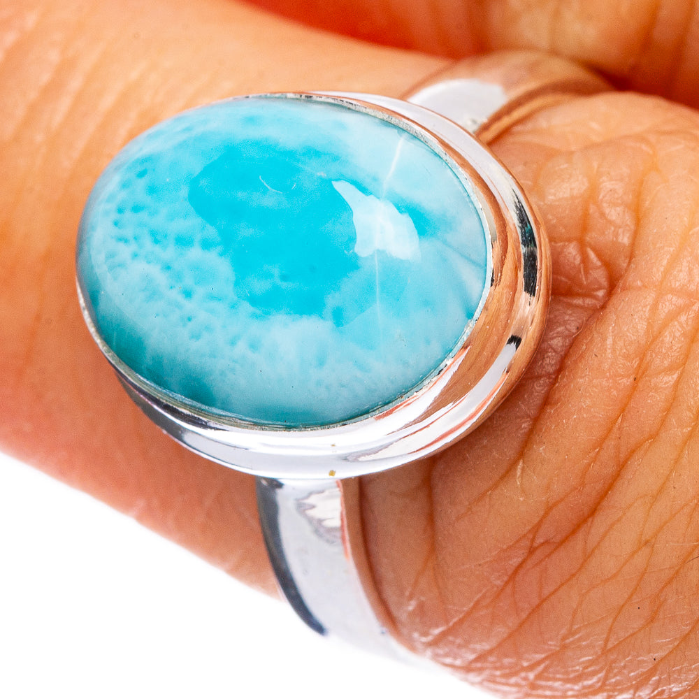 Rare Larimar Ring Size 7 (925 Sterling Silver) R146401