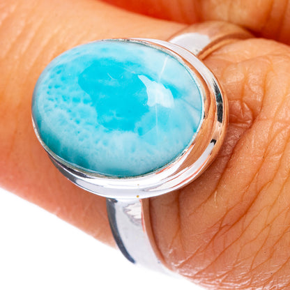 Rare Larimar Ring Size 7 (925 Sterling Silver) R146401