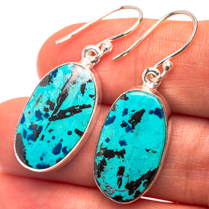 Shattuckite Earrings 1 3/8" (925 Sterling Silver) E432298