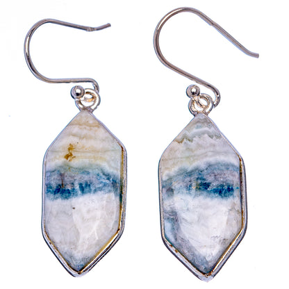 Blue Scheelite Earrings 1 5/8" (.925 Sterling Silver)