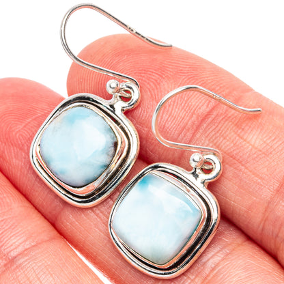 Larimar Earrings 1 1/8" (925 Sterling Silver) E1914