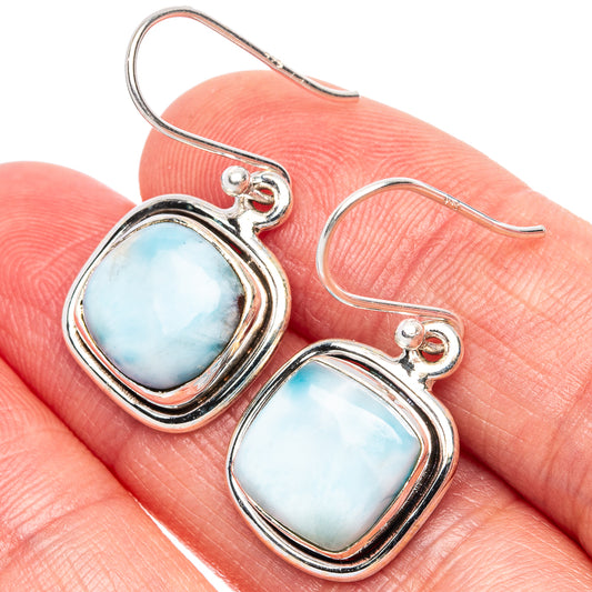 Larimar Earrings 1 1/8" (925 Sterling Silver) E1914