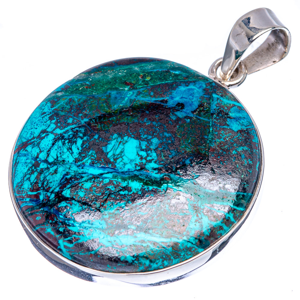 Premium Chrysocolla Pendant 1 3/4" (.925 Sterling Silver)