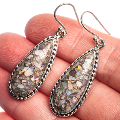 Brecciated Ethiopian Opal 925 Sterling Silver Earrings 1 3/4"