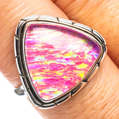 Pink Triplet Opal Ring Size 7.75 (.925 Sterling Silver)