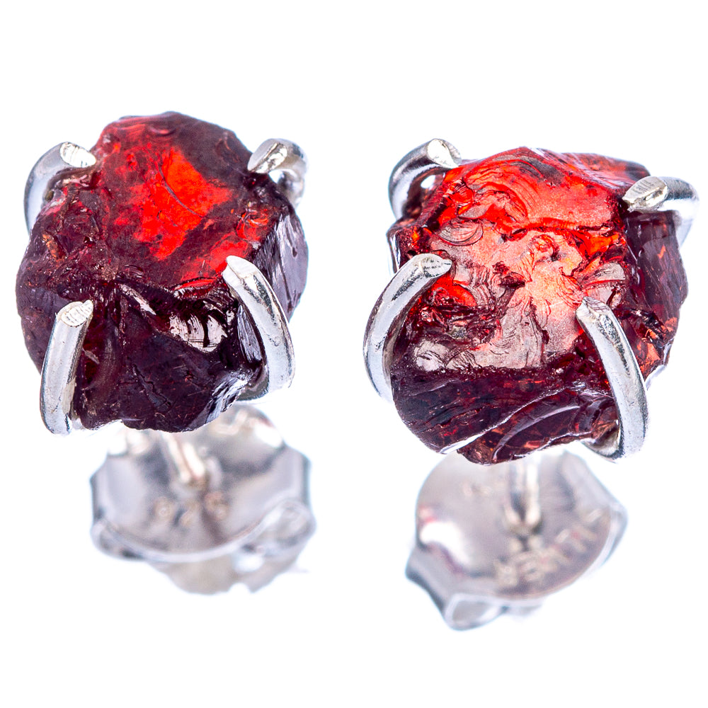 Garnet Dainty Earrings 3/8" (925 Sterling Silver) E2028