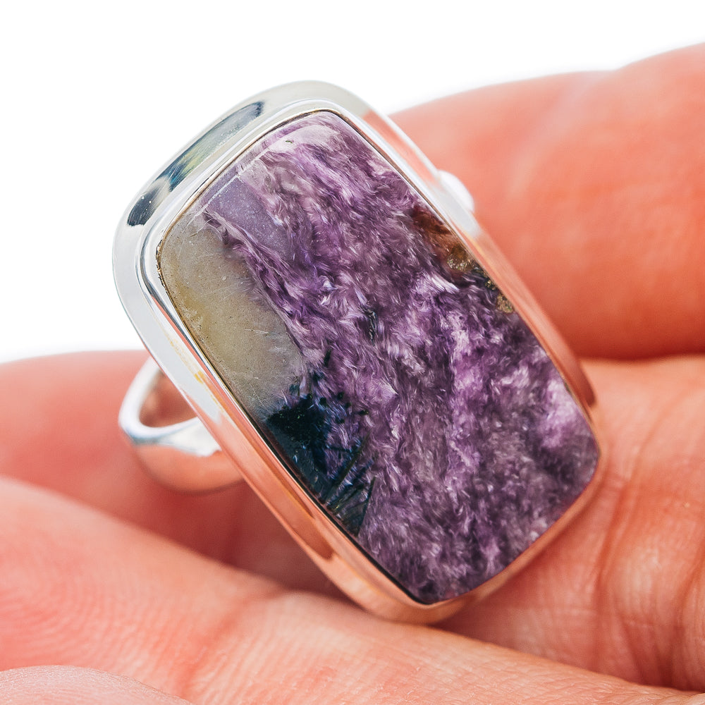 Premium Charoite Ring Size 6 (.925 Sterling Silver)