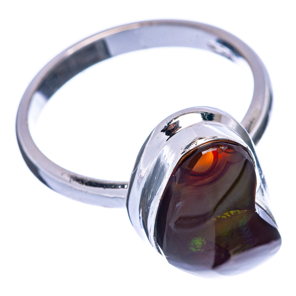 Rare Mexican Fire Agate Ring Size 7.5 (925 Sterling Silver) R145553