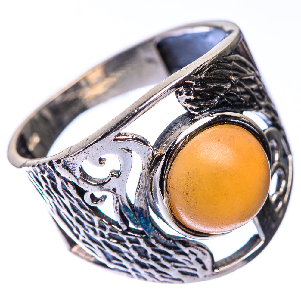 Peach Moonstone Ring Size 9 (925 Sterling Silver) R140724