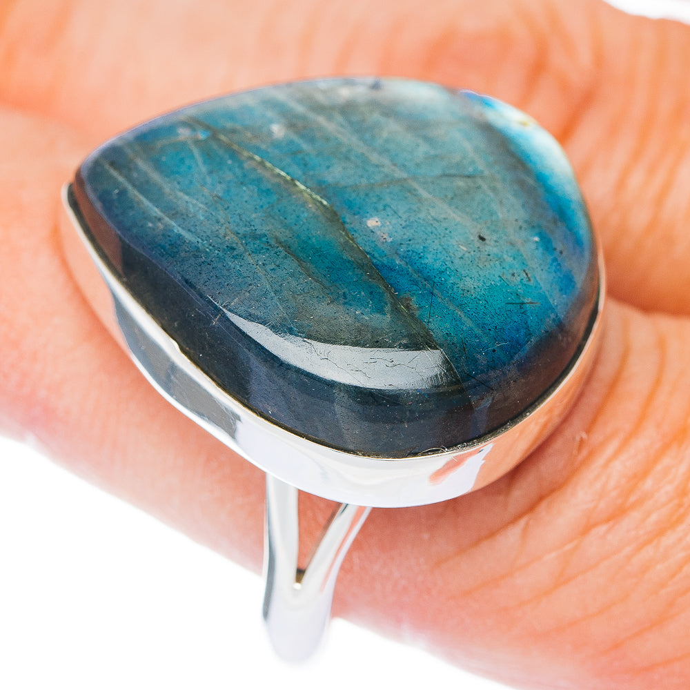 Large Premium Labradorite Ring Size 10 (.925 Sterling Silver)