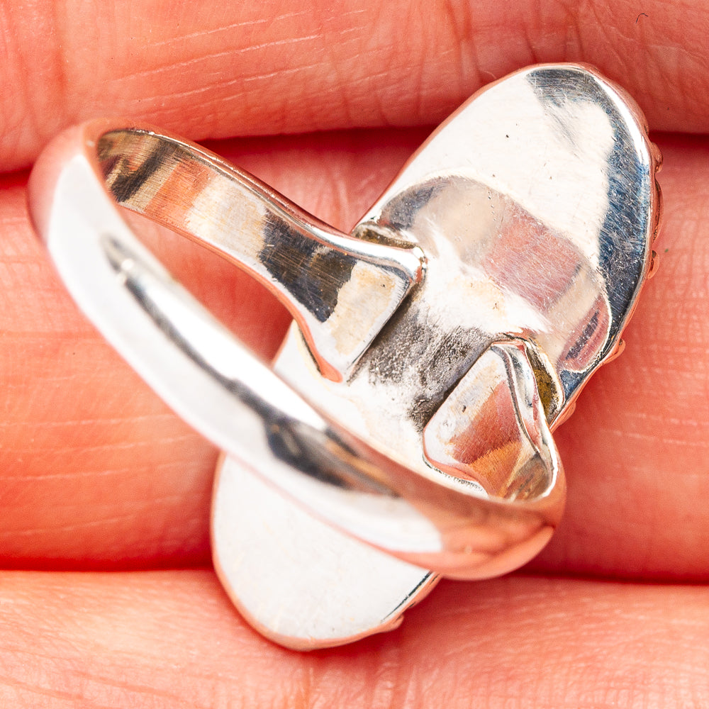 Pink Moonstone Ring Size 8 (.925 Sterling Silver)