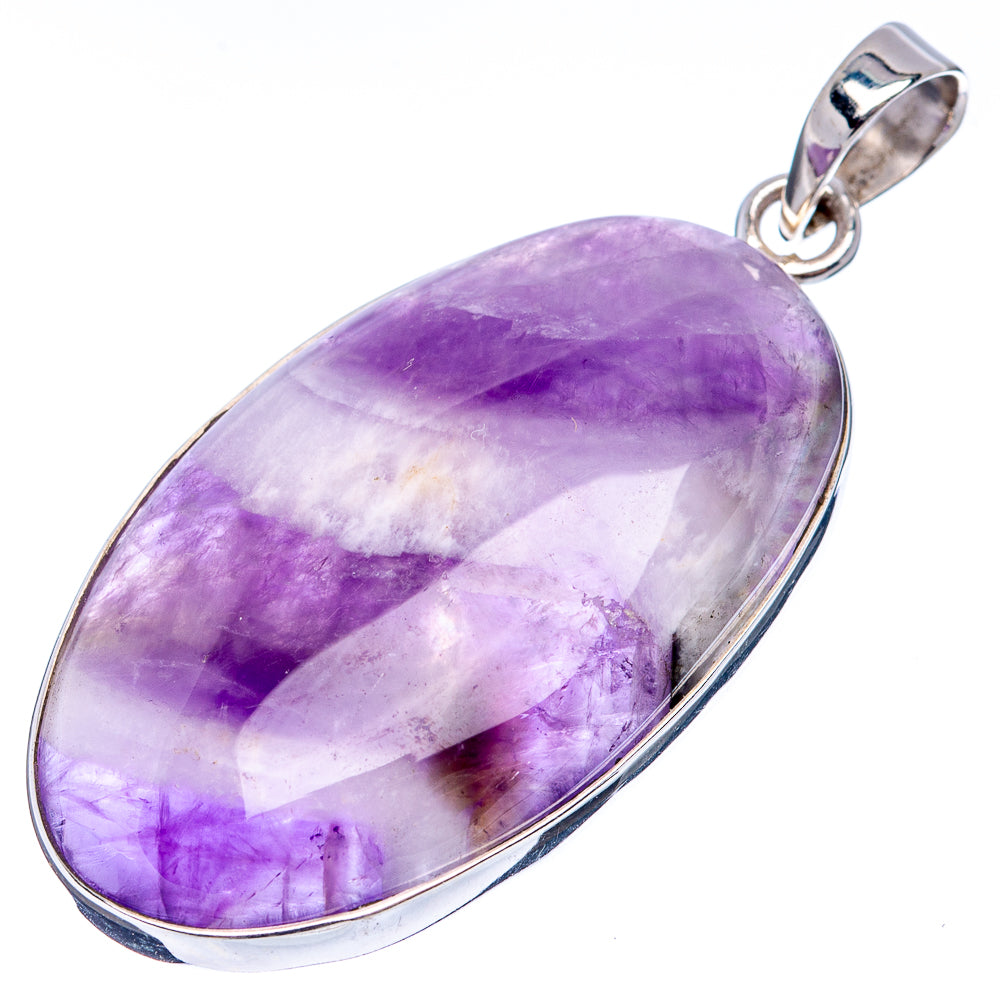 Premium Chevron Amethyst Pendant 1 7/8" (.925 Sterling Silver)