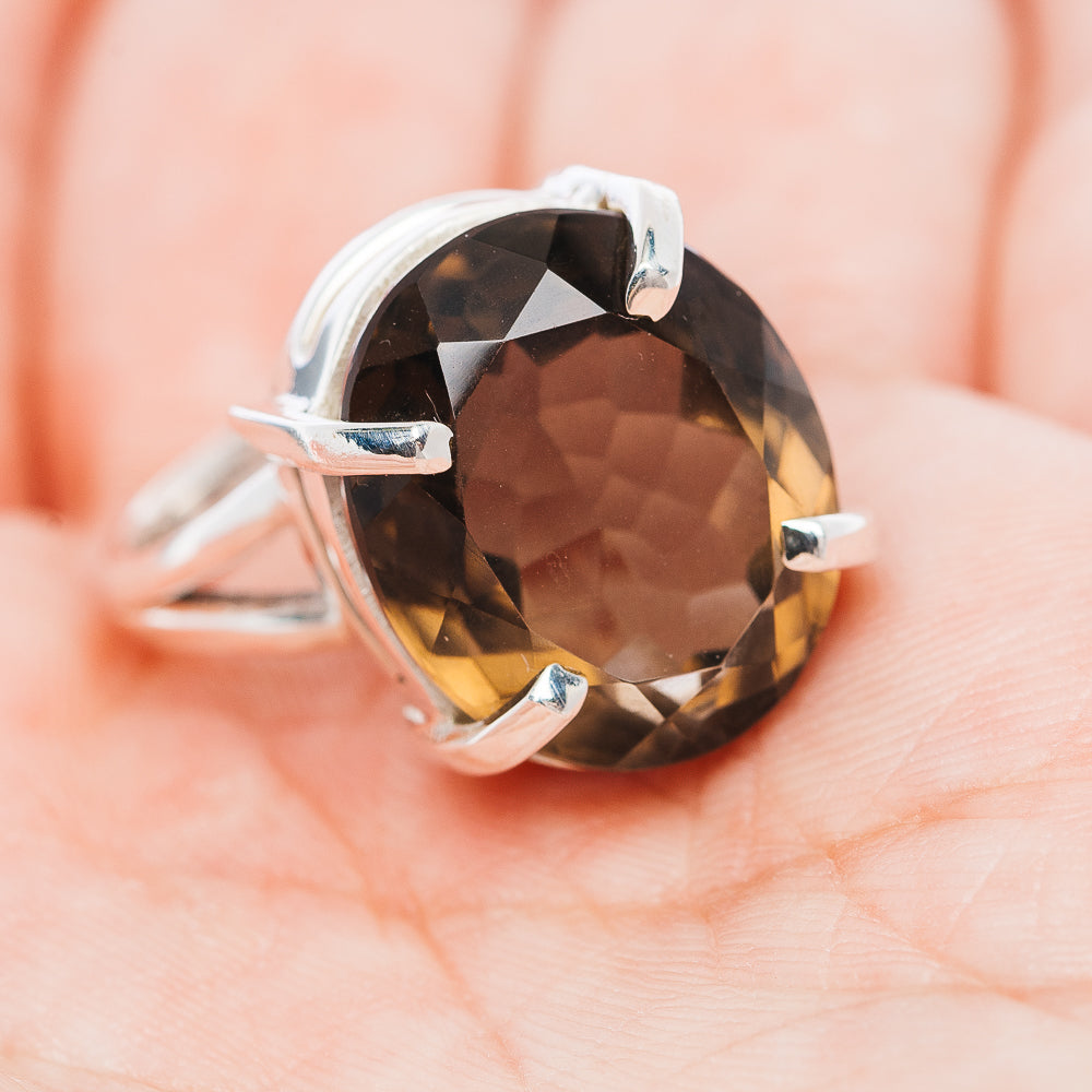 Premium Smoky Quartz Ring Size 9.5 (.925 Sterling Silver)