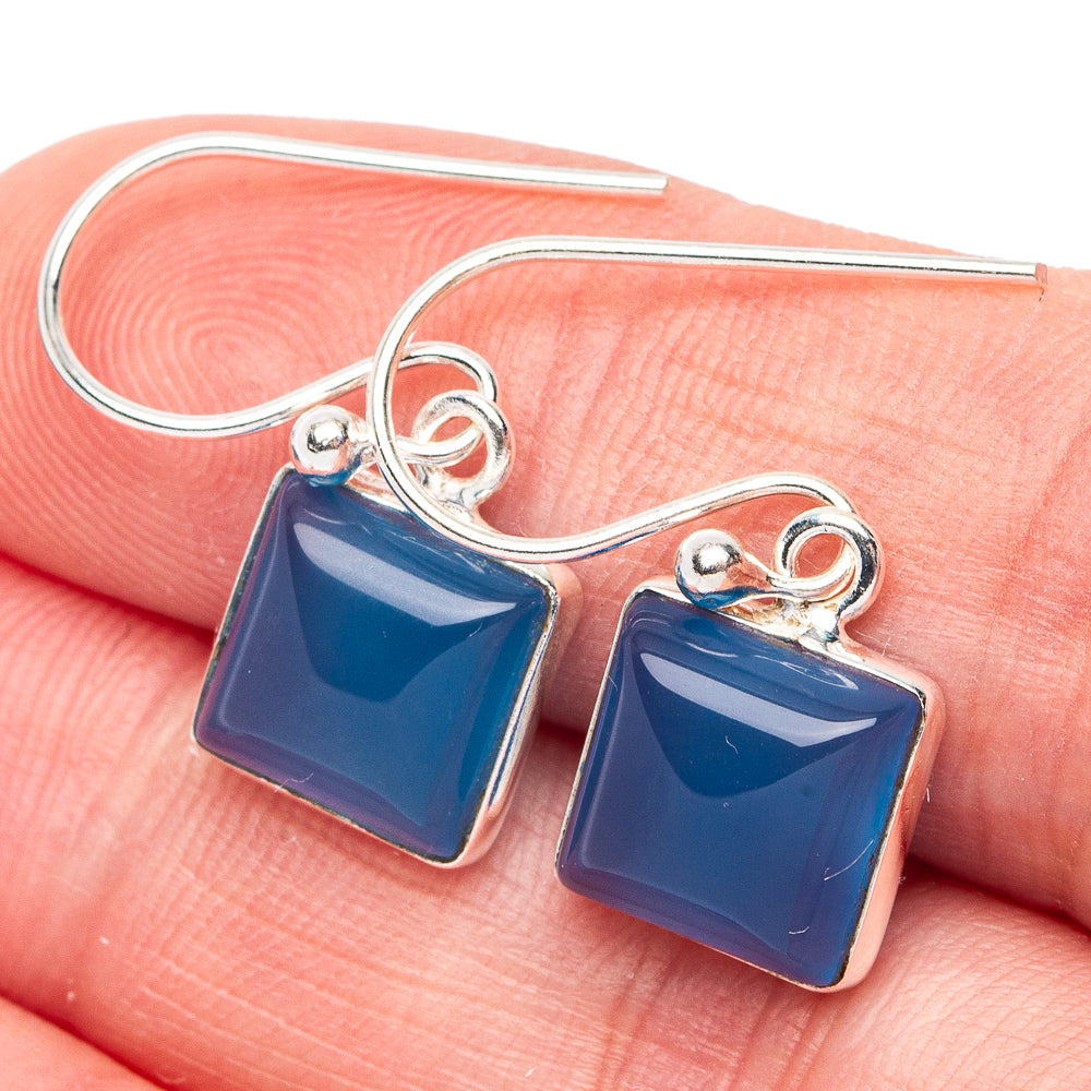 Chalcedony Earrings 1" (925 Sterling Silver) E3066