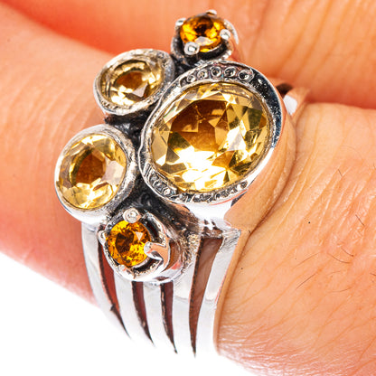 Faceted Citrine Ring Size 7 (925 Sterling Silver) R1428
