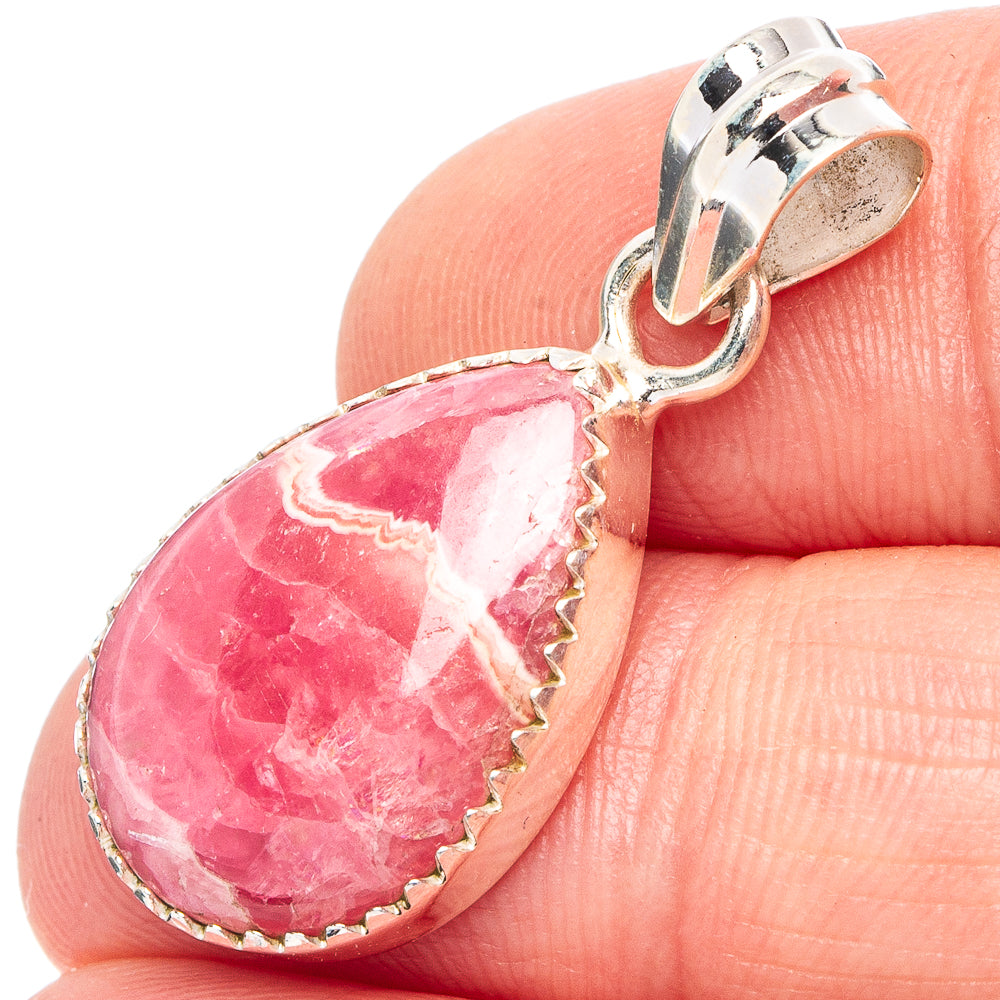 Rhodochrosite Pendant 1 1/4" (.925 Sterling Silver)