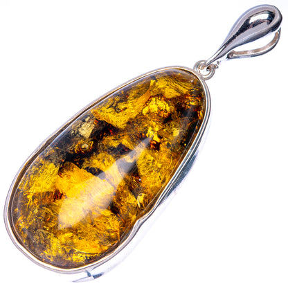 Ana Silver Co Baltic Amber Pendant 2 3/8" (925 Sterlnig Silver)