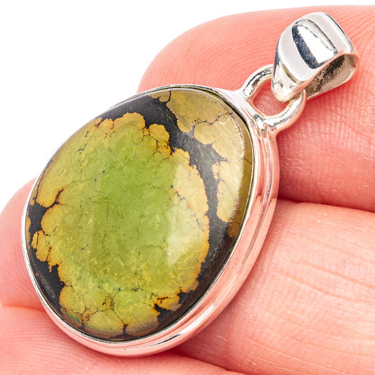 Rare Spider Web Turquoise Pendant 1 1/8" (925 Sterling Silver) P44456
