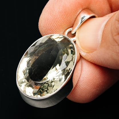 Premium 24.5ct Faceted Prasiolite Pendant 1 3/8" (.925 Sterling Silver)