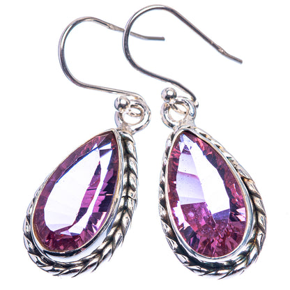 Faceted Alexandrite (Lab.) Earrings 1 3/8" (925 Sterling Silver) E432425