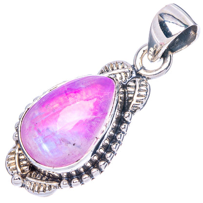 Pink Moonstone Pendant 1 1/4" (925 Sterling Silver) P42414