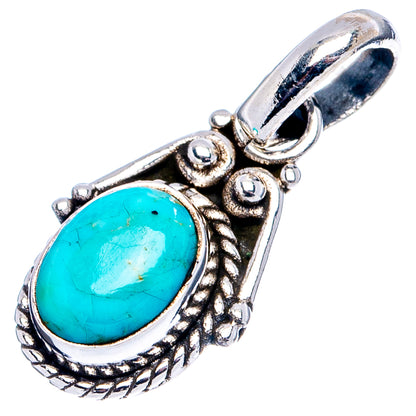 Mohave Turquoise Dainty Pendant 7/8" (.925 Sterling Silver)