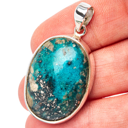 Premium Persian Turquoise Pendant 1 5/8" (.925 Sterling Silver)