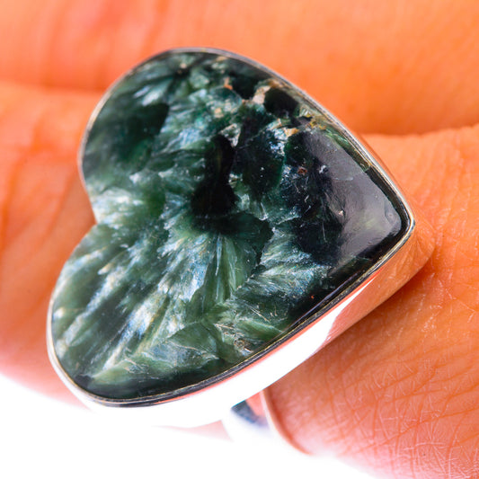 Large Seraphinite Ring Size 8.5 (925 Sterling Silver) RING140024
