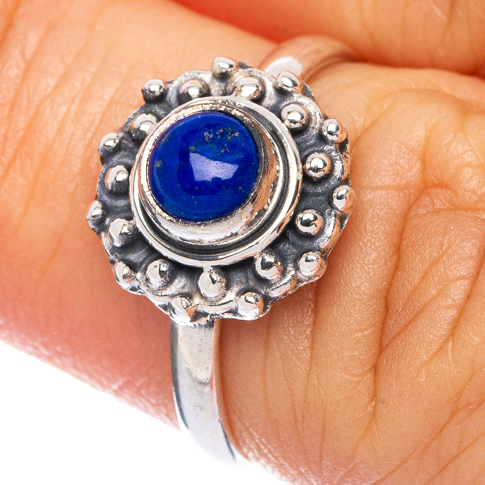 Lapis Lazuli Dainty Ring Size 5.75 (925 Sterling Silver) R145717