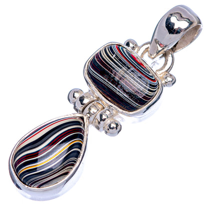 925 sterling silver pendant with two oval striped cabochons and top loop bail