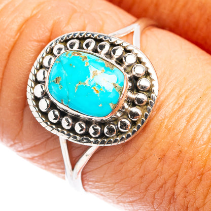 Sonoran South Hill Turquoise Dainty Ring Size 8.75 (.925 Sterling Silver)