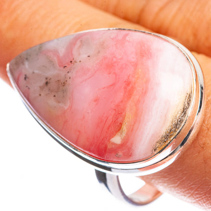 Large Pink Opal 925 Sterling Silver Ring Size 11