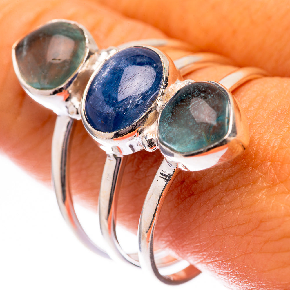 Kyanite, Blue Fluorite Ring Size 11 (925 Sterling Silver) R140555