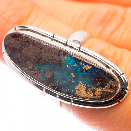 Large Boulder Opal Ring Size 6.25 (925 Sterling Silver) R141420