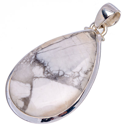 Howlite Pendant 1 3/4" (.925 Sterling Silver)