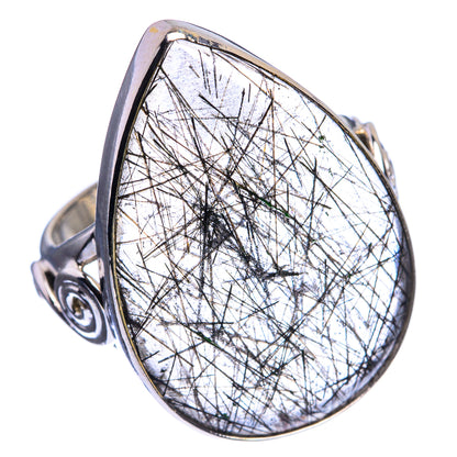 Large Tourmalinated Quartz Ring Size 9.25 (925 Sterling Silver) R142509