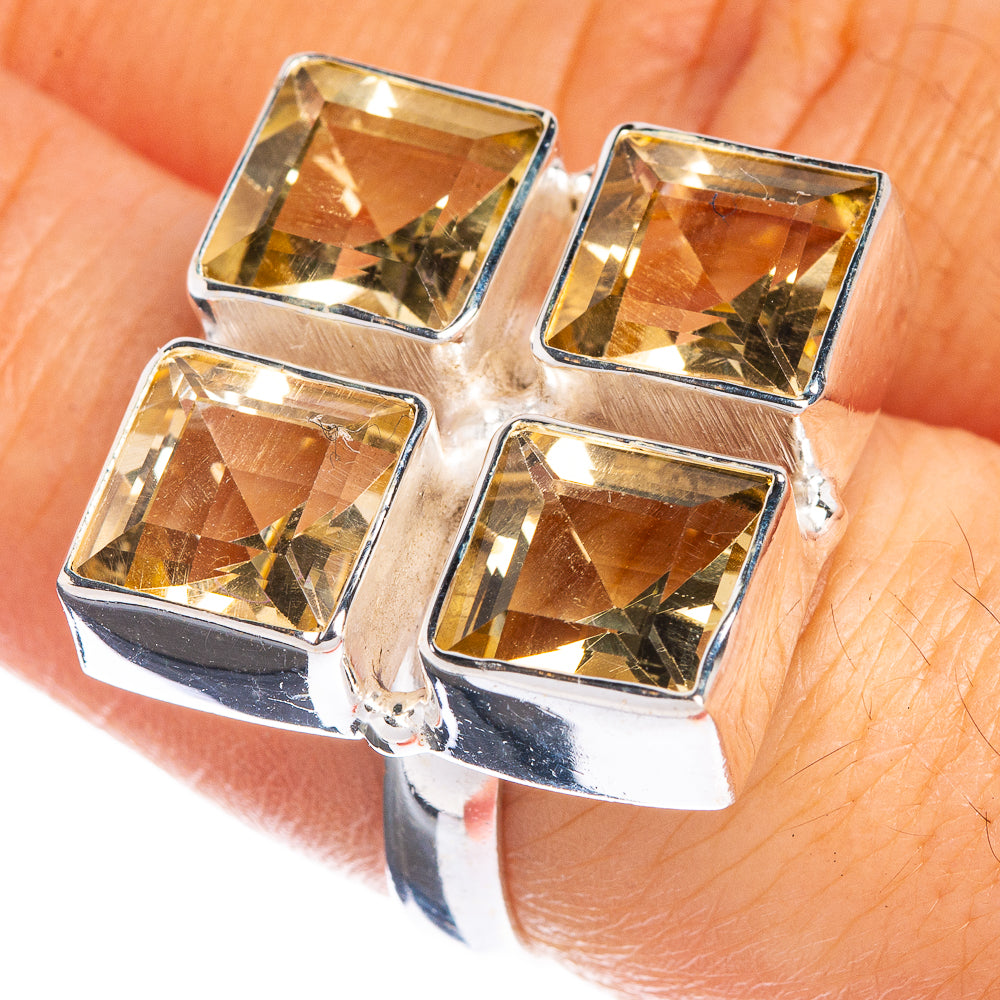 Large Faceted Citrine Ring Size 7 (925 Sterling Silver) R144341
