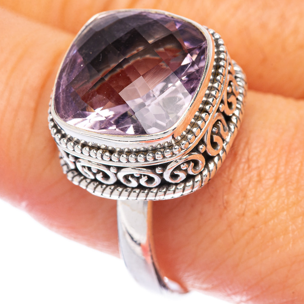 Faceted Pink Amethyst Ring Size 10.75 (925 Sterling Silver) R144737