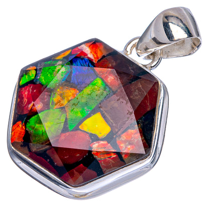 Ammolite Pendant 1 1/4" (925 Sterling Silver) P40436